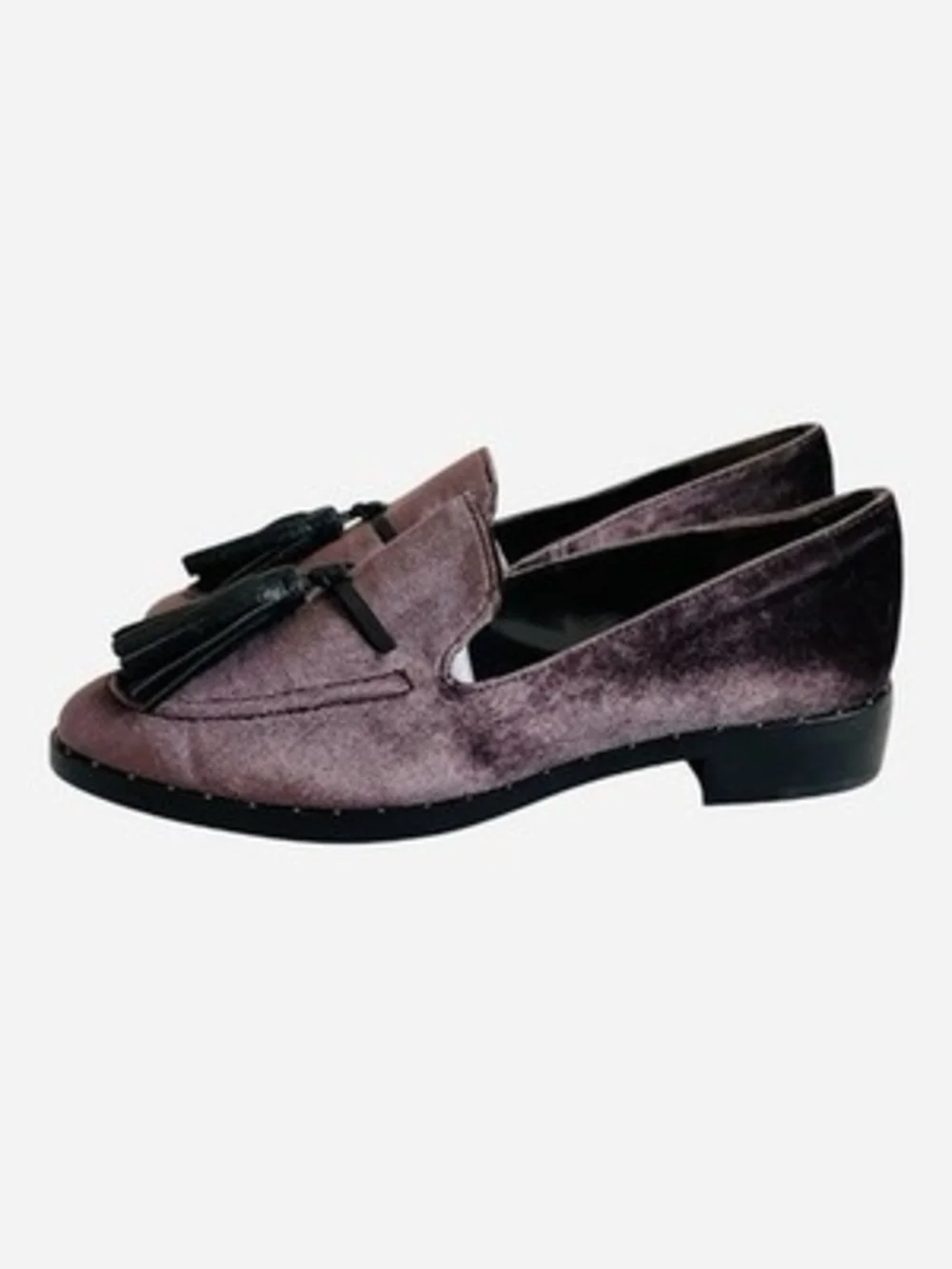 Vince Camuto Geralin Velvet Tassel Loafers Women's 6/36 Grayish Purple NIB